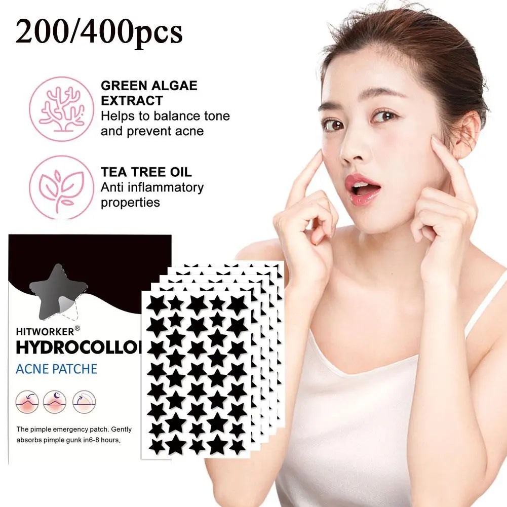 200/400pcs Black Star Acne Patch Fashion Ultrathin Breathable Acne Covering Hydrocolloid Patch Beauty  Face Acne Patch