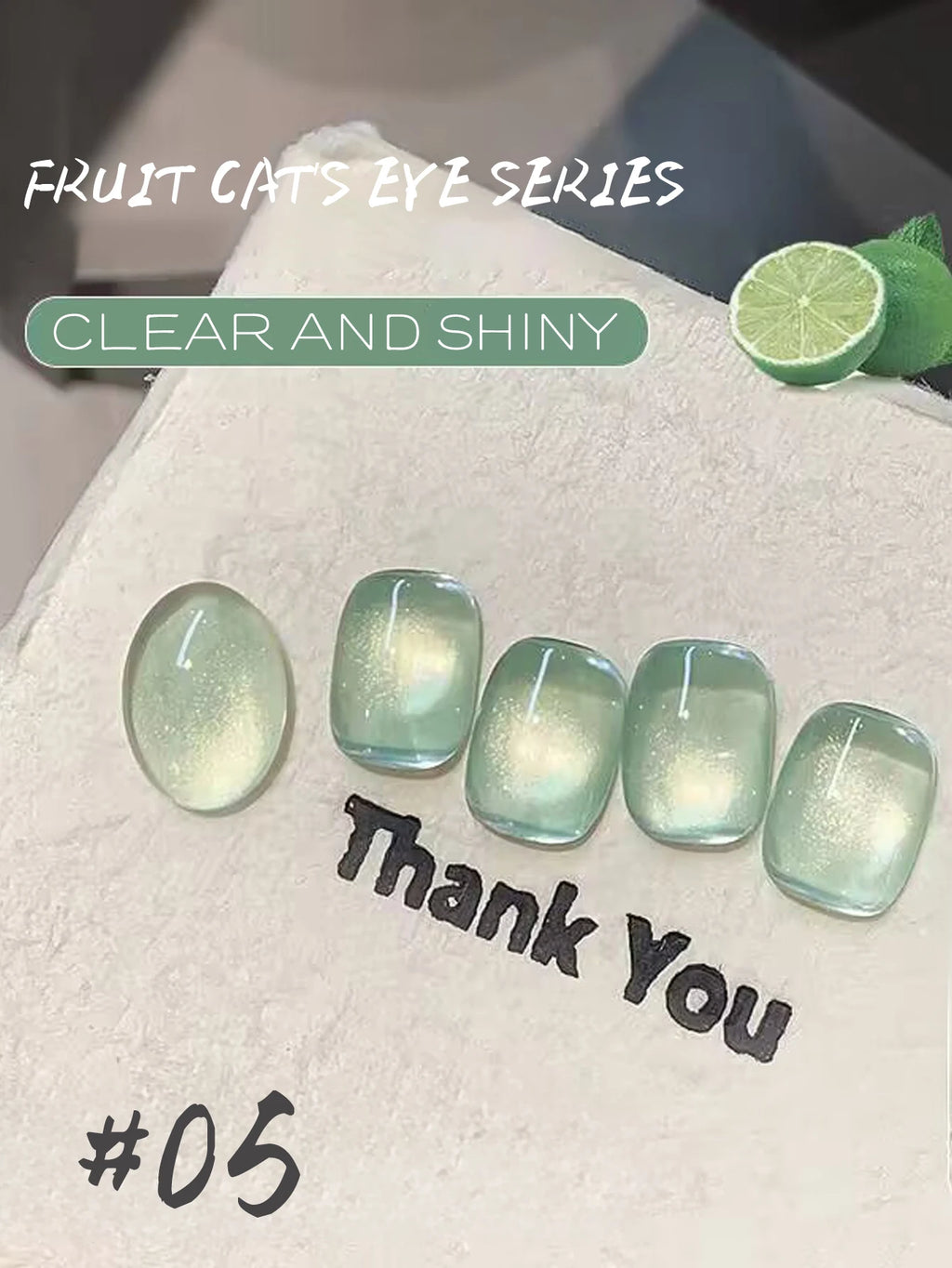 1/6PCS SS25 Cat Eye Gel Polish w/Glass Beads & Crystal, 5 Colors Salon DIY Nail Supplies Kit for Pro Nails Manicure