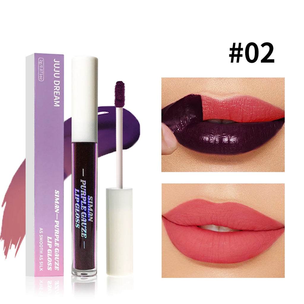 Peel-Off Lip Gloss - Blue Purple Matte Waterproof Long-Lasting