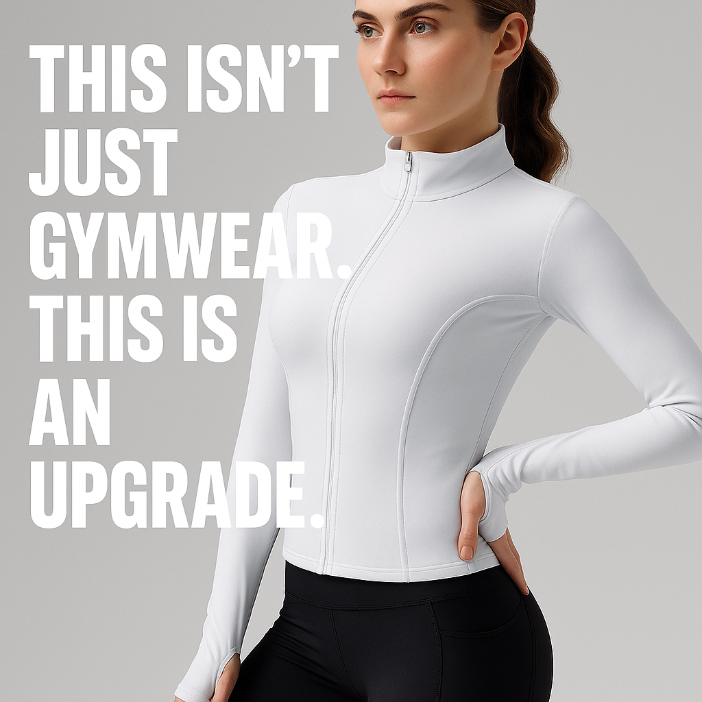 women’s two piece yoga set with quick dry zip jacket and stretch leggings