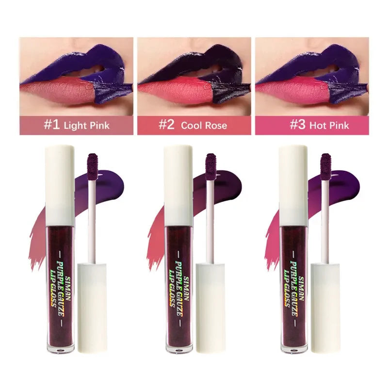 Peel-Off Lip Gloss - Blue Purple Matte Waterproof Long-Lasting