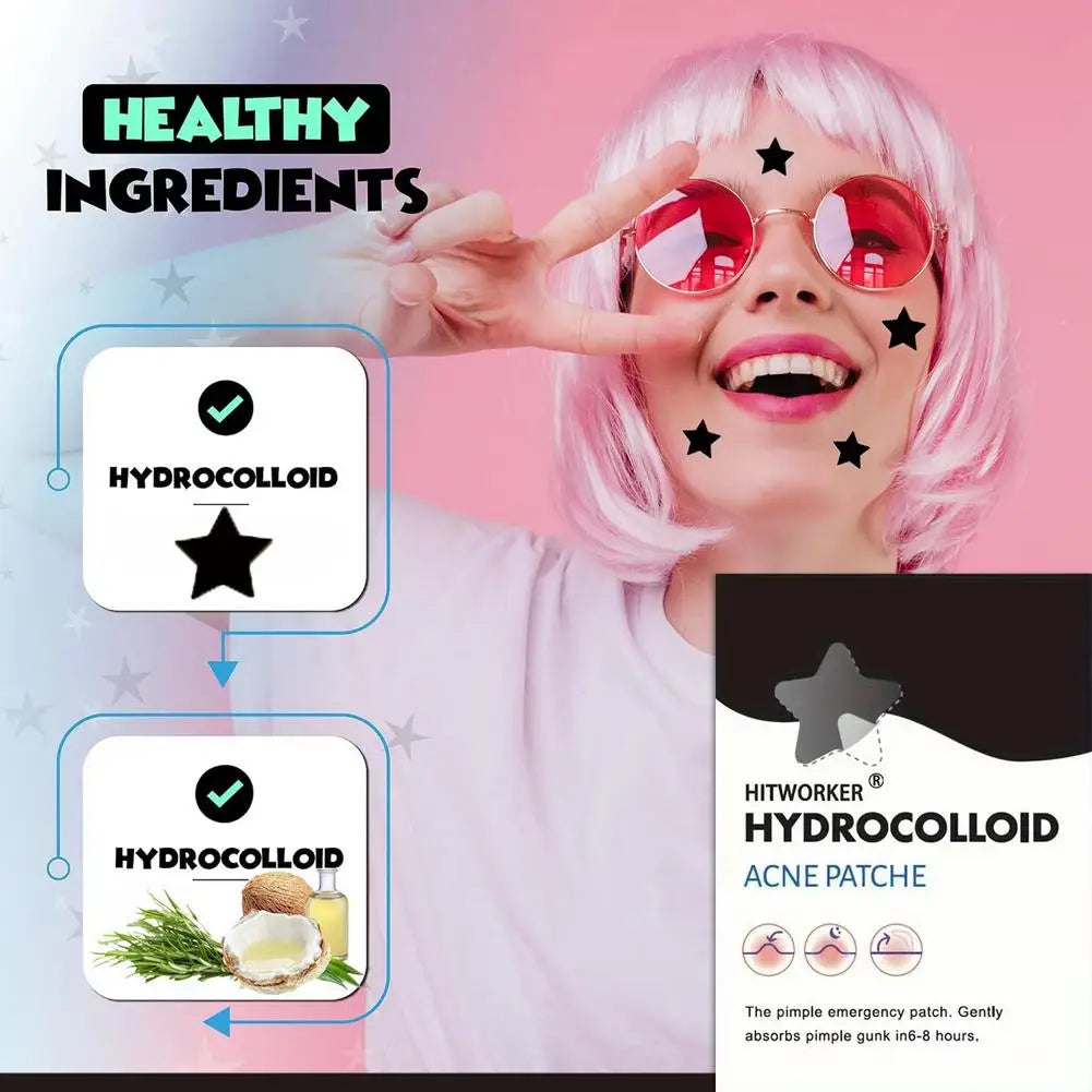 200/400pcs Black Star Acne Patch Fashion Ultrathin Breathable Acne Covering Hydrocolloid Patch Beauty  Face Acne Patch