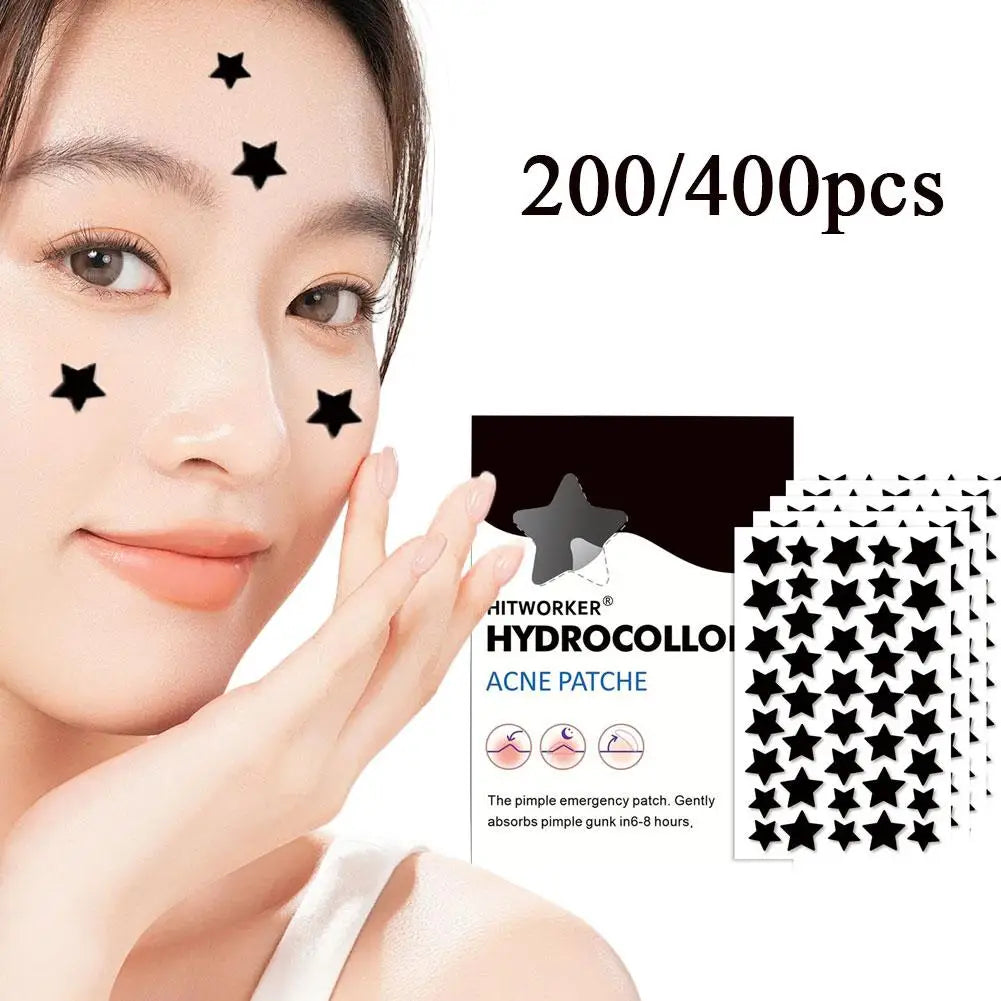 200/400pcs Black Star Acne Patch Fashion Ultrathin Breathable Acne Covering Hydrocolloid Patch Beauty  Face Acne Patch