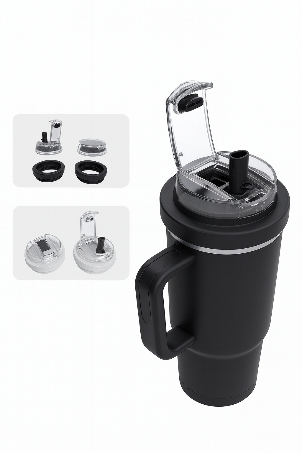 For Stanley 40 Oz Thermal Water Bottle Cover Coffee Cups Flip Straw Cap Replacement Spill Proof Mugs Tumbler Lid Accessories