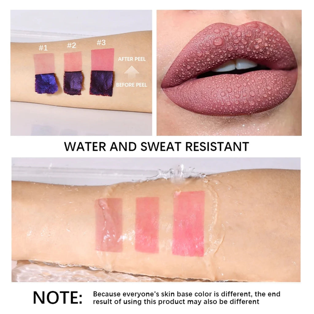 Peel-Off Lip Gloss - Blue Purple Matte Waterproof Long-Lasting
