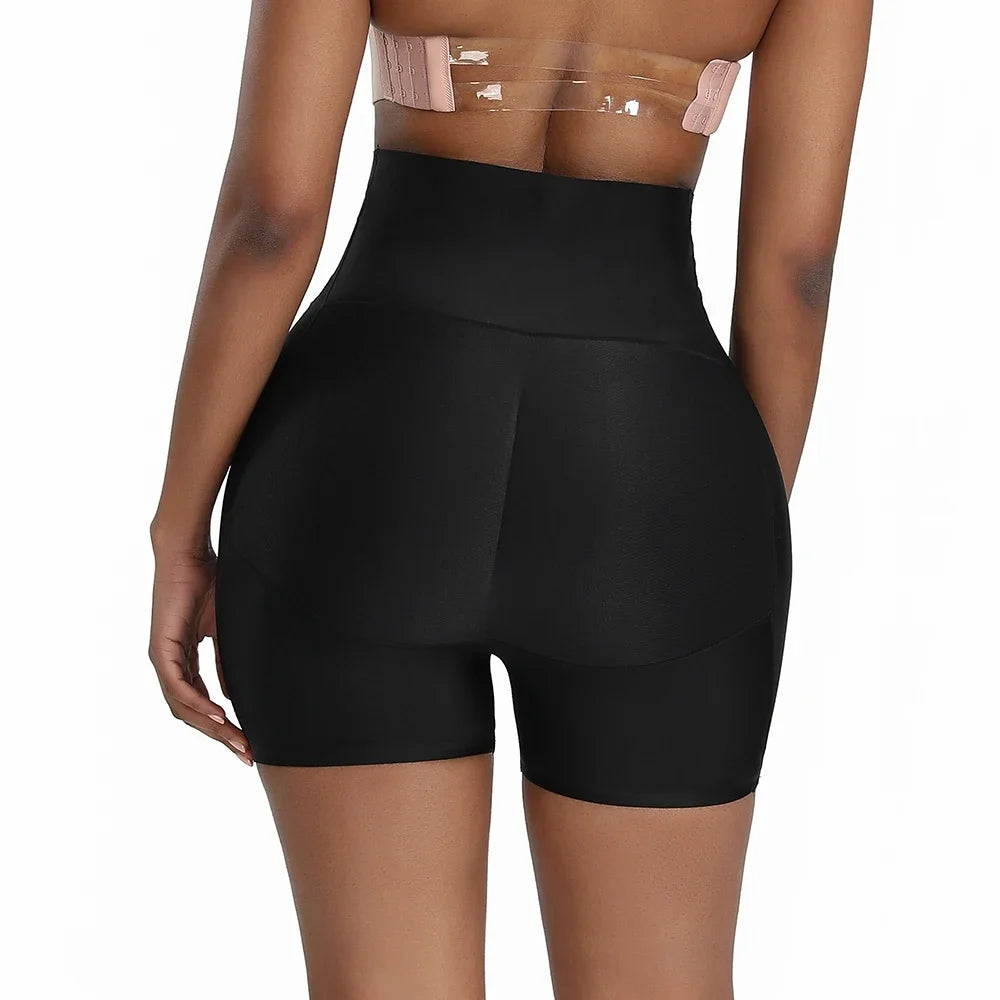 High-Waist Padded Butt-Lifter Shapewear Shorts – Women’s Slimming Body Shaper