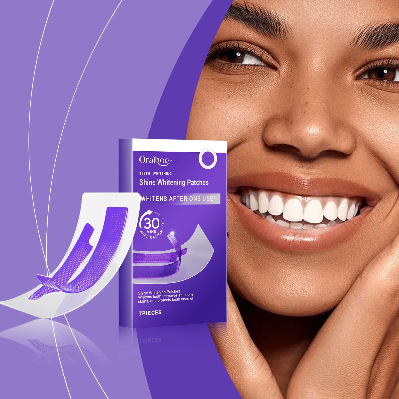 Purple Teeth Whitening Strips – Brighten & Remove Stains | Gentle, Anti-Sensitivity Formula
