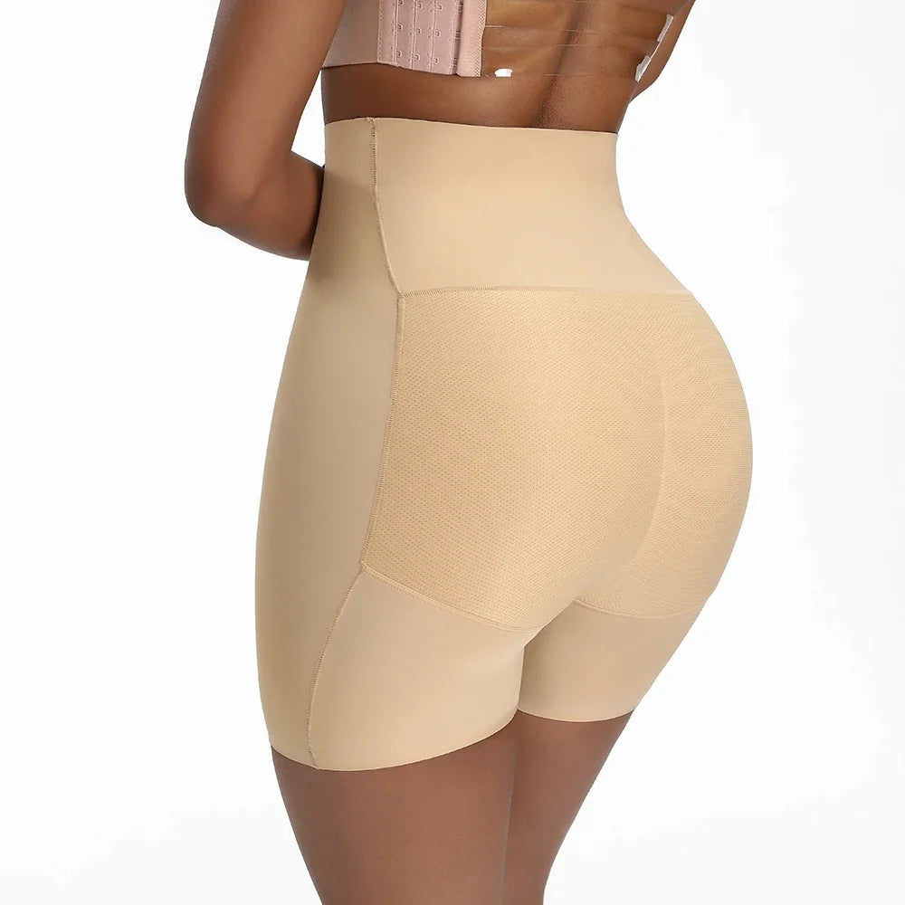 High-Waist Padded Butt-Lifter Shapewear Shorts – Women’s Slimming Body Shaper