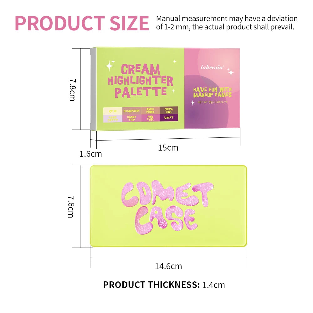 Cream Makeup Palette – High-Gloss Nude & Pink Shades (Matte + Shimmer)