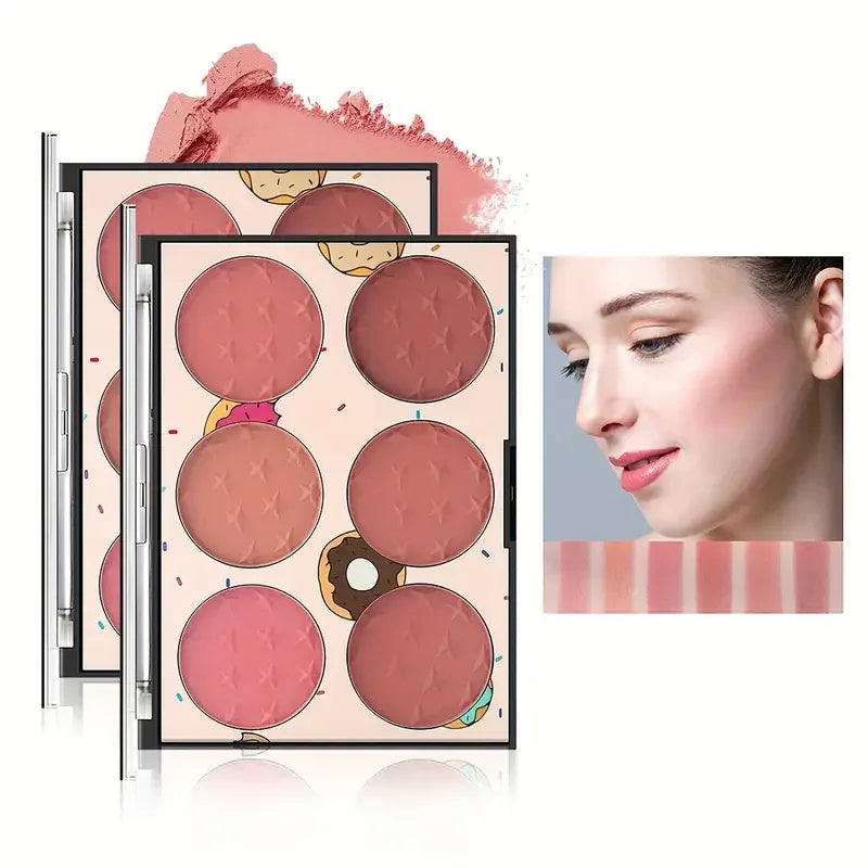 6-Colour Matte Blush Palette – High Pigment, Long-Lasting Natural Finish
