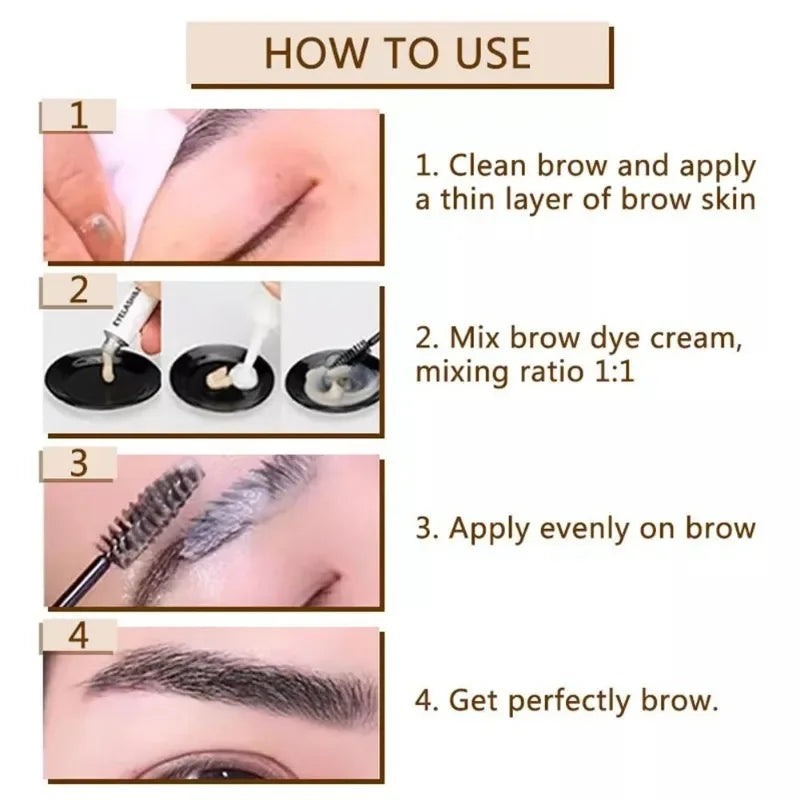 Laminated Eyebrow Tint & Lift Kit – Semi-Permanent, Waterproof Brow Color (Brown)