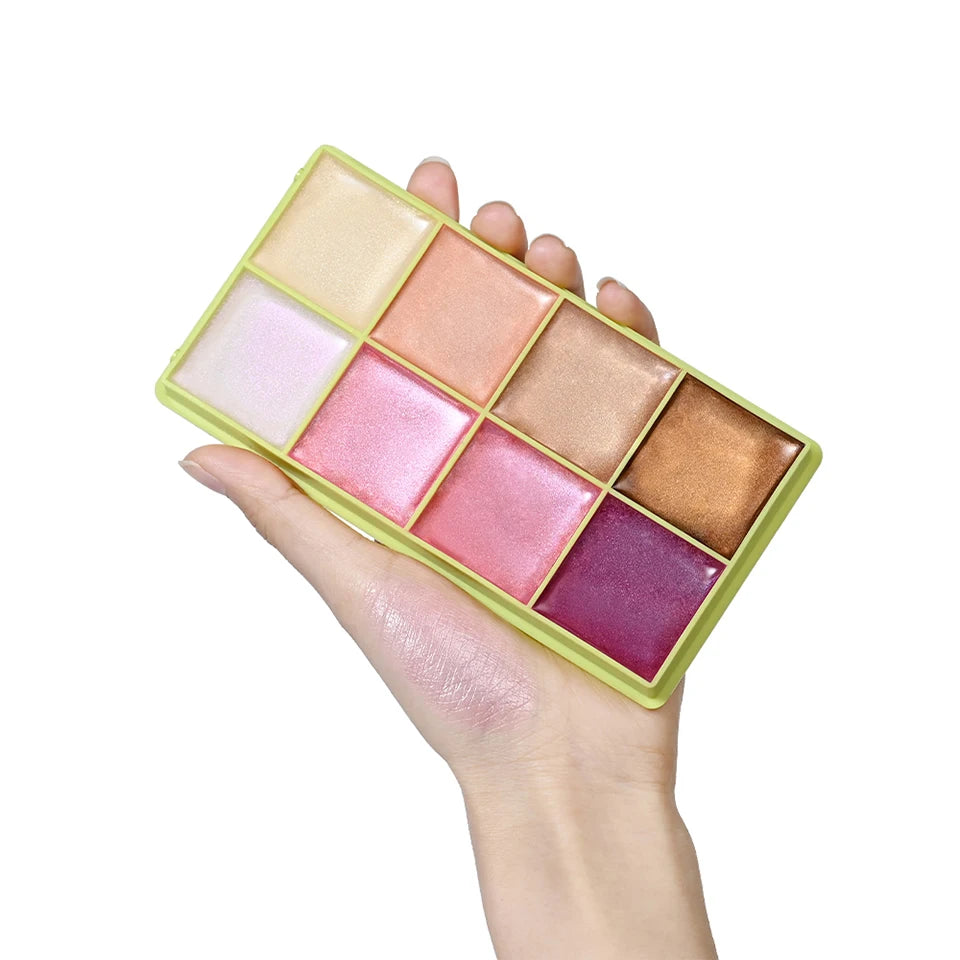 Cream Makeup Palette – High-Gloss Nude & Pink Shades (Matte + Shimmer)
