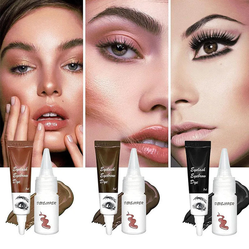 Laminated Eyebrow Tint & Lift Kit – Semi-Permanent, Waterproof Brow Color (Brown)