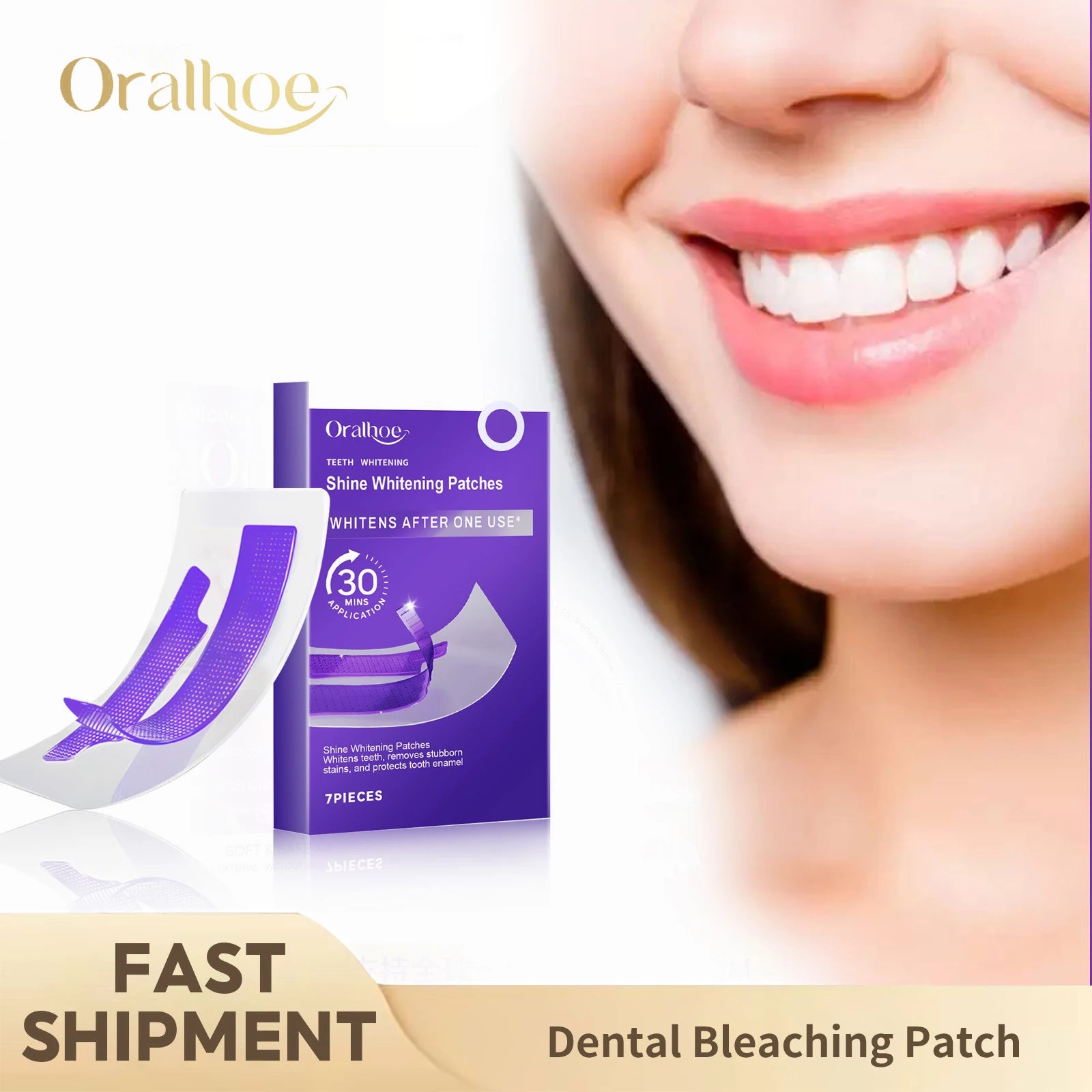 Purple Teeth Whitening Strips – Brighten & Remove Stains | Gentle, Anti-Sensitivity Formula