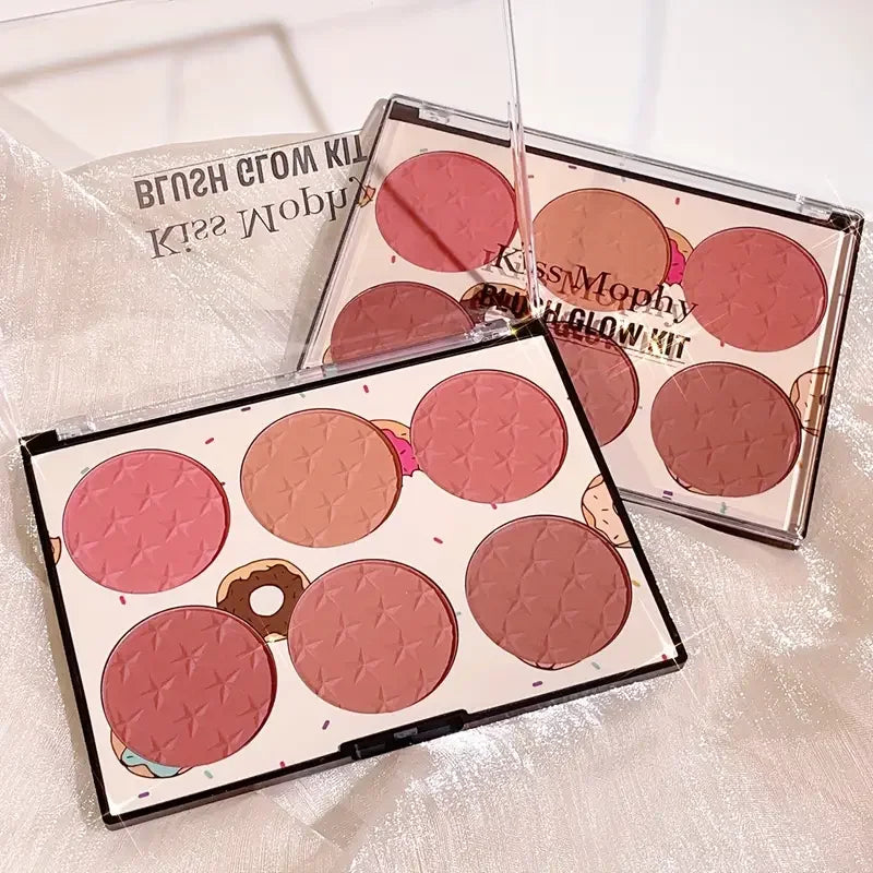 6-Colour Matte Blush Palette – High Pigment, Long-Lasting Natural Finish