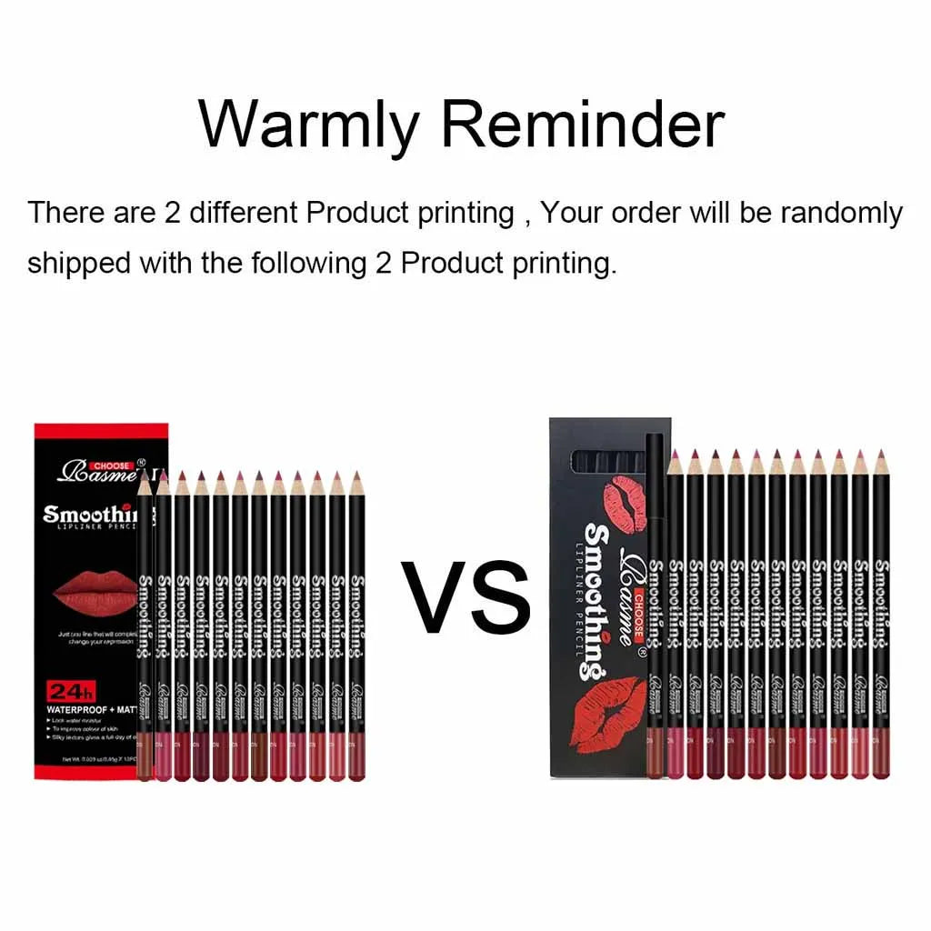 12-Piece Waterproof Lip Liner Set – Long-Lasting Matte Finish