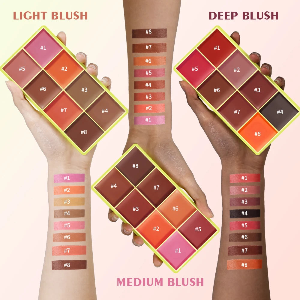 Cream Highlighter Palette – 8-Shade Glow Set for Face & Eyes