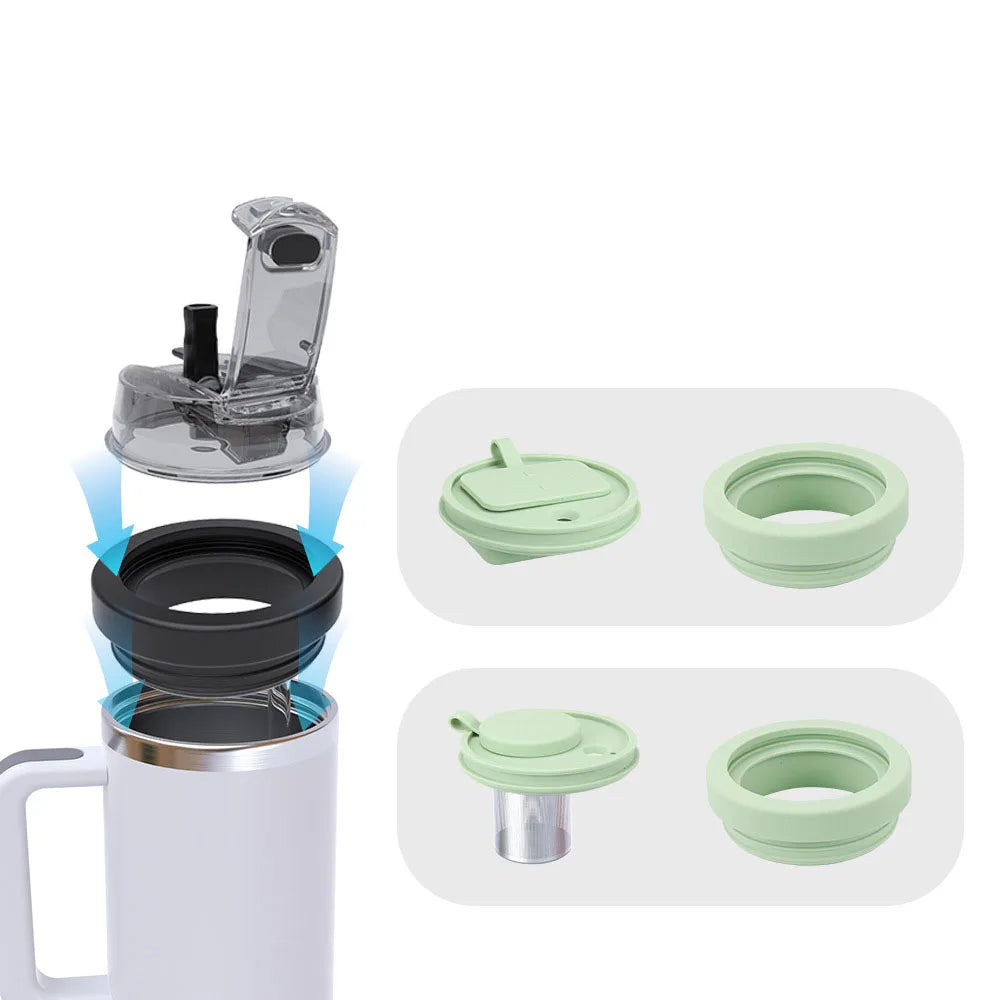 For Stanley 40 Oz Thermal Water Bottle Cover Coffee Cups Flip Straw Cap Replacement Spill Proof Mugs Tumbler Lid Accessories