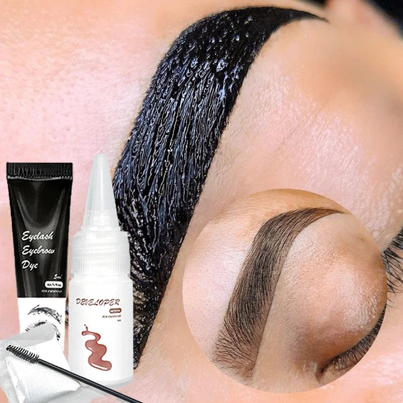 Laminated Eyebrow Tint & Lift Kit – Semi-Permanent, Waterproof Brow Color (Brown)