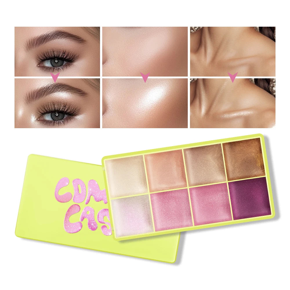 Cream Makeup Palette – High-Gloss Nude & Pink Shades (Matte + Shimmer)
