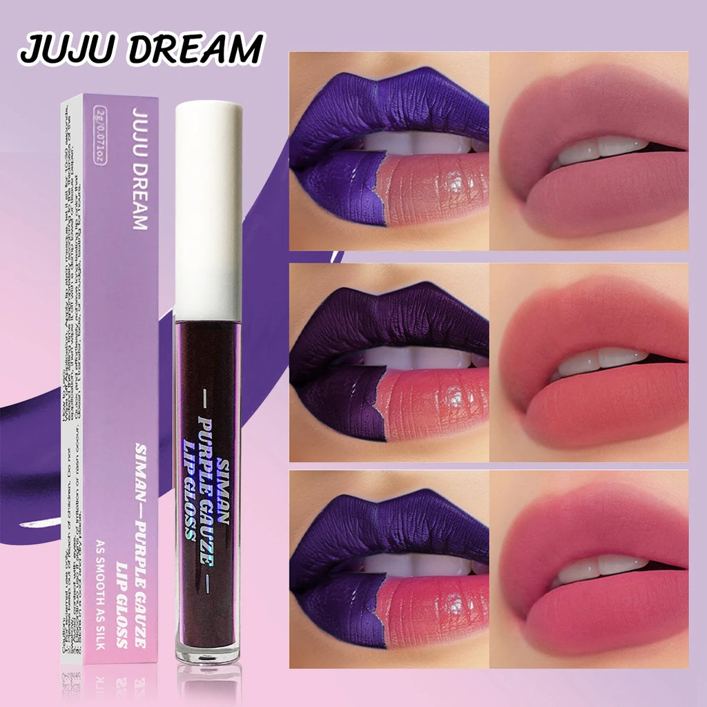 Peel-Off Lip Gloss - Blue Purple Matte Waterproof Long-Lasting