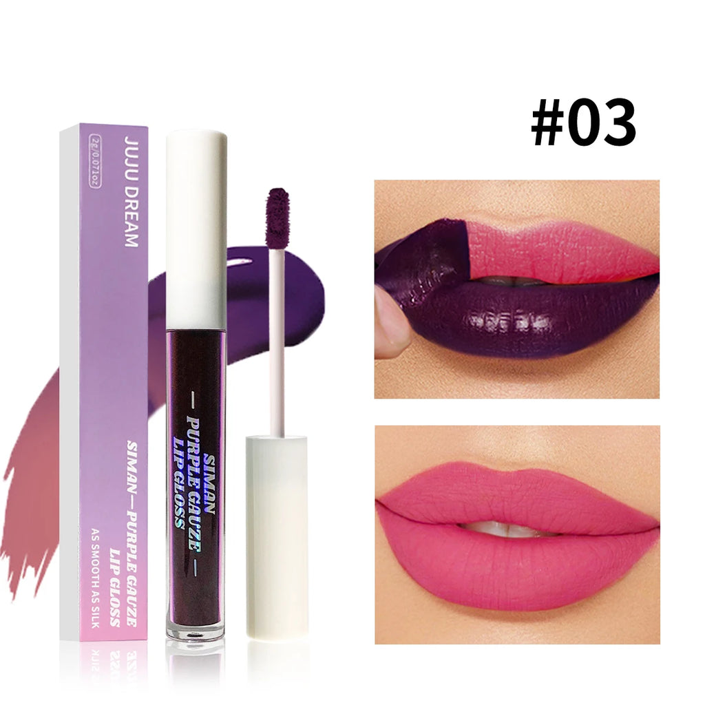 Peel-Off Lip Gloss - Blue Purple Matte Waterproof Long-Lasting