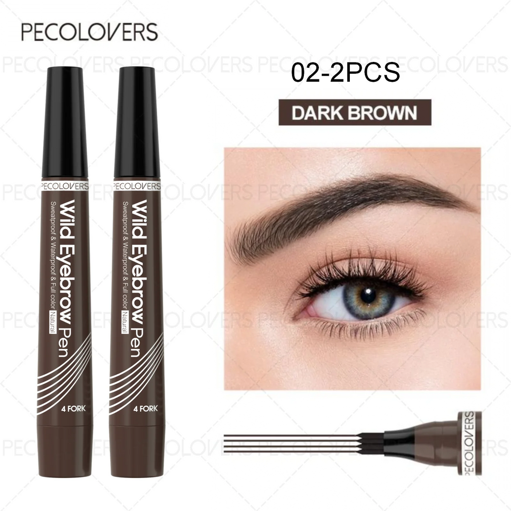 6 Colors 1pc Eyebrow Pen Waterproof 4 Split Tip Eyebrows Pen Eyebrow Tattoo Pen Waterproof Liquid Black Eyebrow Makeup Pencil