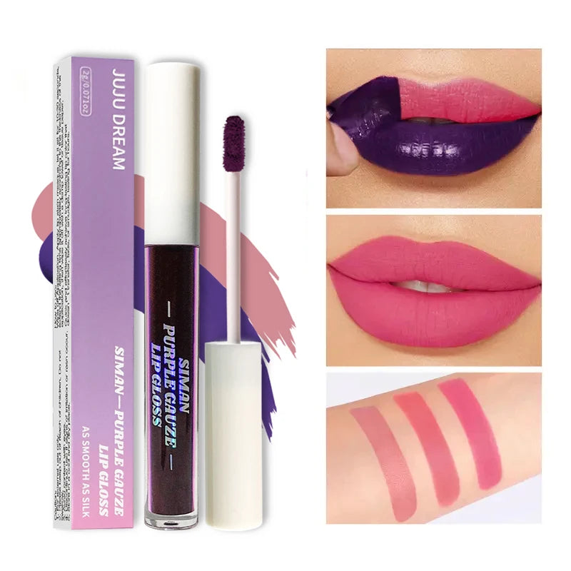 Peel-Off Lip Gloss - Blue Purple Matte Waterproof Long-Lasting