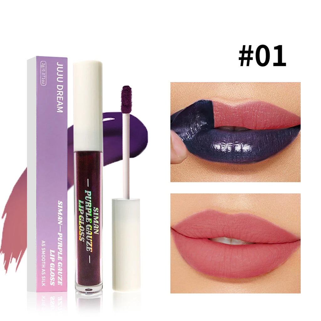 Peel-Off Lip Gloss - Blue Purple Matte Waterproof Long-Lasting